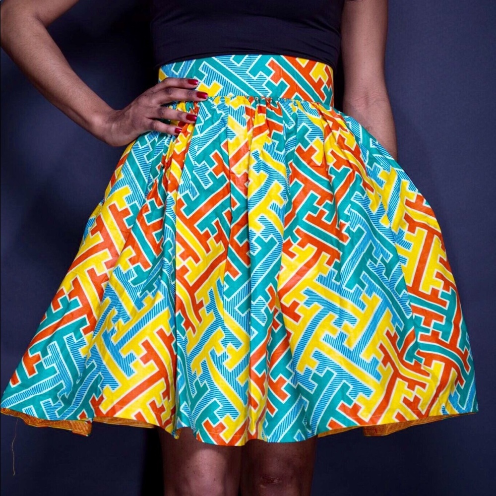 Multicolored midi skirt